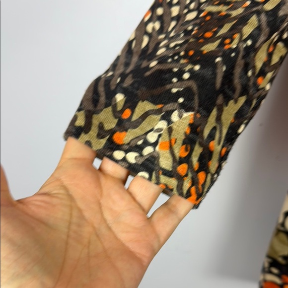 Amma Vibrant Orange and Brown Relaxed Graphic Tunic Size Medium - Picture 5 of 8